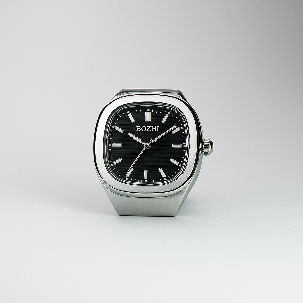 BAGUE BOZHI ❈ NAUTILUS SILVER BLACK