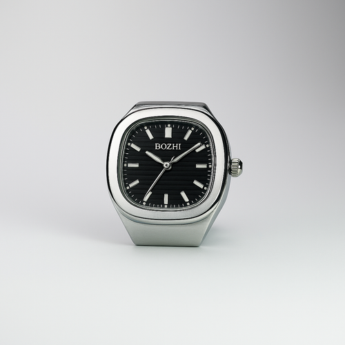 BAGUE BOZHI ❈ NAUTILUS SILVER BLACK