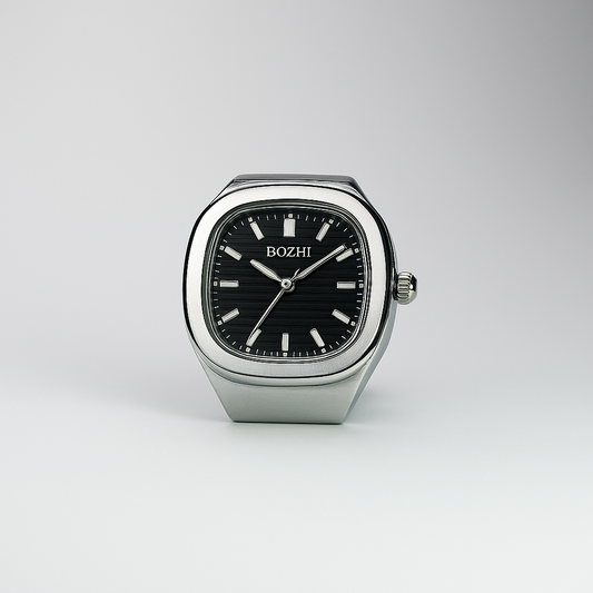 BAGUE BOZHI ❈ NAUTILUS SILVER BLACK